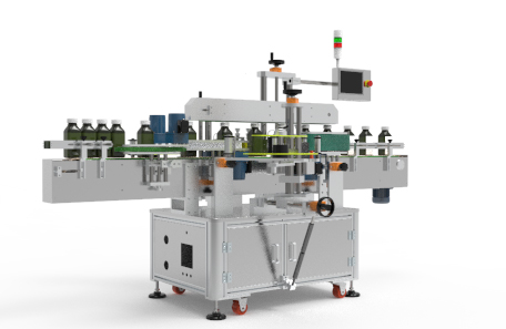 雙面不干膠貼標(biāo)機(jī)+卷標(biāo)機(jī)構(gòu)